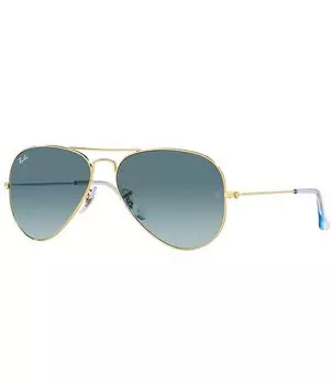Большие солнцезащитные очки-авиаторы Ray-Ban унисекс 62 мм, золотой