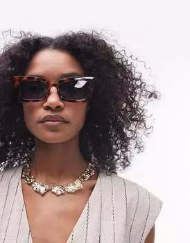 Большие солнцезащитные очки "кошачий глаз" Topshop Pine