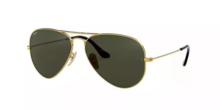 Большие солнцезащитные очки Ray-Ban Aviator с металлическим градиентом, темно-зеленый