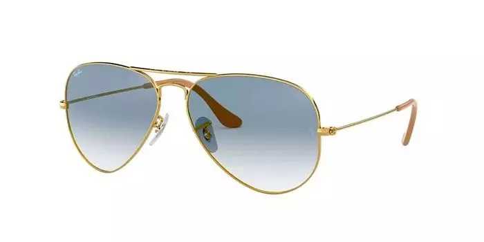 Большие солнцезащитные очки Ray-Ban Aviator с металлическим градиентом, голубой