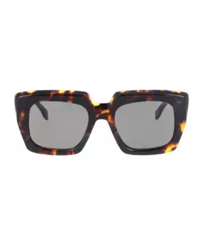 Большие солнцезащитные очки с геометрическим рисунком в толстой резной оправе Retrosuperfuture, коричневый