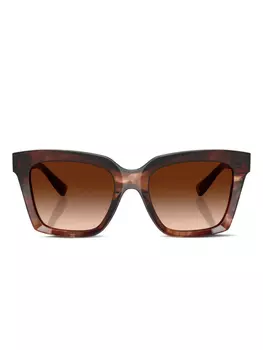 Большие солнцезащитные очки в черепаховой оправе Dolce & Gabbana Eyewear, коричневый