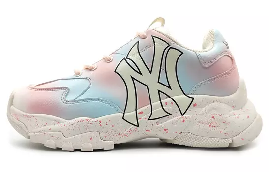 Большие толстые кеды Chunky Chunky унисекс с низким верхом розового/синего/бежевого цвета Mlb