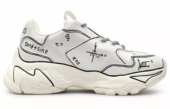 Большие толстые скейтбордические туфли унисекс с низким верхом черного/белого цвета Mlb