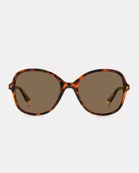 Большие женские солнцезащитные очки цвета гавана с поляризационными линзами Polaroid, коричневый