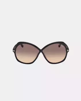 Большие женские солнцезащитные очки из ацетата черного цвета Tom Ford, черный