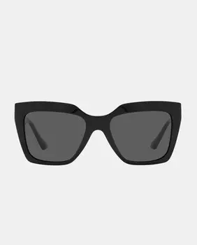 Большие женские солнцезащитные очки из ацетата черного цвета Versace, черный