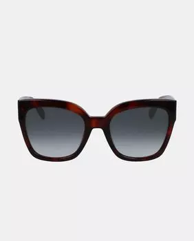 Большие женские солнцезащитные очки из ацетата темно-гаванского цвета Longchamp, темно коричневый