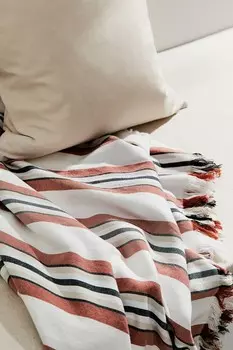Большое хлопковое одеяло H&M, белый