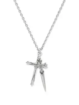 Большое ожерелье Pugnale+Cross Emanuele Bicocchi, серебяный
