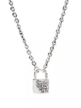 Большое ожерелье с арабесками и замком Emanuele Bicocchi, серебряный
