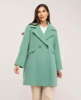 Большое женское тканевое пальто с воротником с лацканами Fsh, цвет Verde Agua