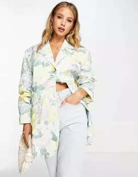 Большой блейзер с цветочным принтом ASOS Grandad