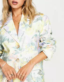 Большой блейзер с цветочным принтом ASOS DESIGN