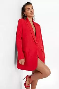 Большой блейзер с глубоким вырезом и подплечниками boohoo, красный