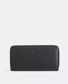 Большой бордовый кошелек на молнии Dudu, черный