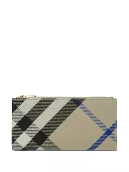 Большой бумажник в клетку Burberry, бежевый