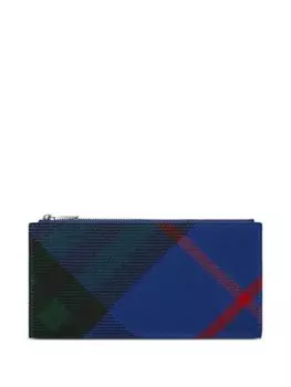 Большой бумажник в клетку Burberry, синий