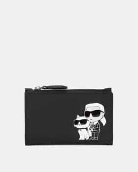Большой черный кошелек с передней деталью Karl Lagerfeld, черный