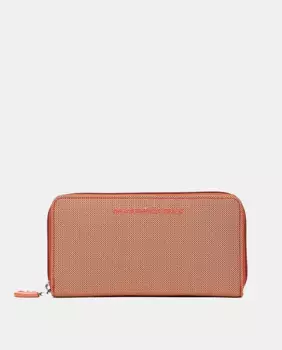 Большой черный женский кошелек Mandarina Duck с брендовыми деталями, оранжевый