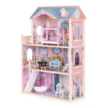 Большой деревянный кукольный домик, 3 этажа, 11 предметов мебели ECOTOYS. Inna marka