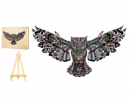 Большой Деревянный Пазл 271 Детали Крылатая Сова В Деревянной Коробке Pasjo24