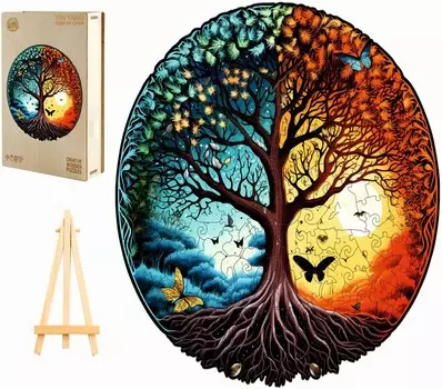 Большой Деревянный Пазл 280 Деталей Ин Ян Манадал В Деревянной Коробке Pasjo24