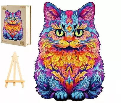 Большой Деревянный Пазл 280 Деталей Кошка В Деревянной Коробке Pasjo24