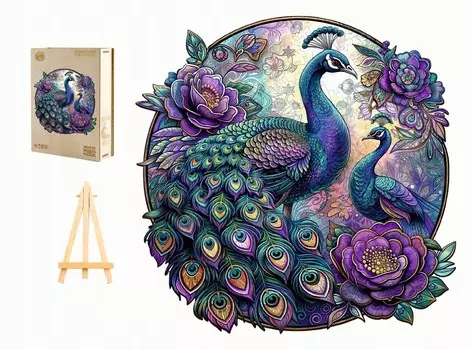 Большой Деревянный Пазл 290 Деталей Красивые Павлины В Деревянной Коробке Pasjo24