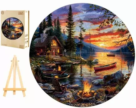 Большой Деревянный Пазл 300 Деталей Дом У Озера В Деревянной Коробке Pasjo24