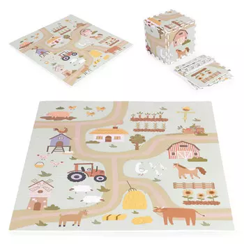 Большой детский коврик из пенопласта ЭВА Farma 90,5х90,5 см 21 шт. ЭКОИГРУШКИ Bemi