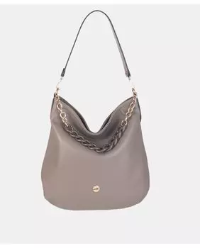 Большой хобо темно-серого цвета с застежкой-молнией и несколькими ручками Volum