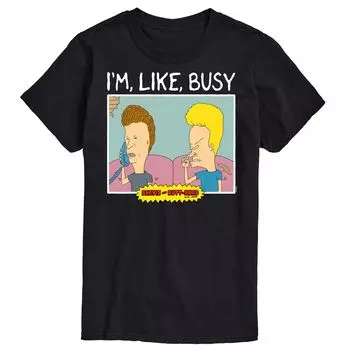 Большой и высокий Бивис и Баттхед, футболка «I'm Like Busy» License, черный