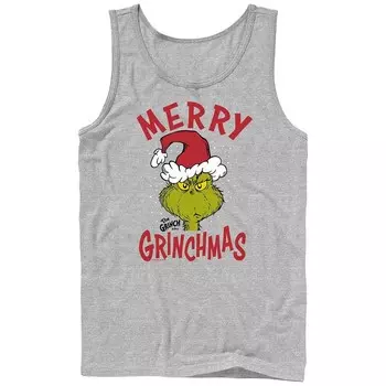 Большой и высокий Доктор Сьюз Гринч Merry Christmas Tank Licensed Character, цвет Athletic Heather