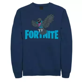 Большой и высокий флисовый пуловер с логотипом Fortnite Raven Licensed Character, синий