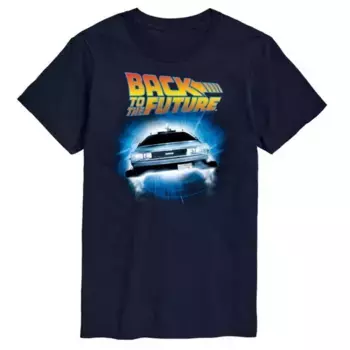 Большой и высокий логотип «Назад в будущее» и футболка с графикой Delorean Licensed Character, синий