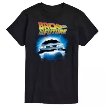 Большой и высокий логотип «Назад в будущее» и футболка с графикой Delorean Licensed Character, черный