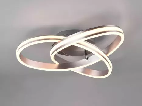 Большой изогнутый потолочный светодиодный светильник 59см, серебристый. TRIO