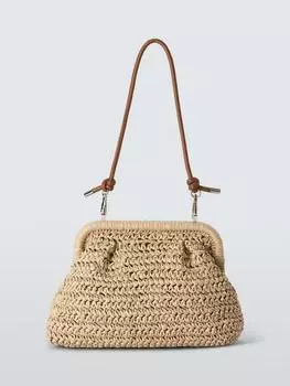 Большой клатч из рафии John Lewis, цвет Light Brown