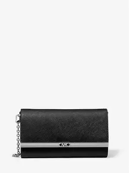 Большой клатч Mona из сафьяновой кожи Michael Kors, черный