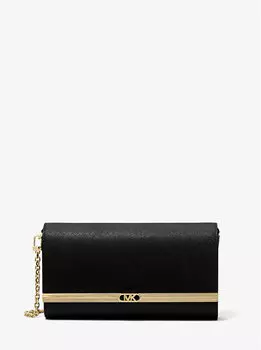 Большой клатч Mona из сафьяновой кожи Michael Kors, черный