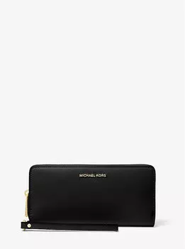 Большой континентальный кошелек из сафьяновой кожи Michael Kors, черный