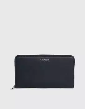 Большой кошелек Calvin Klein RFID черного цвета с молнией по всему периметру