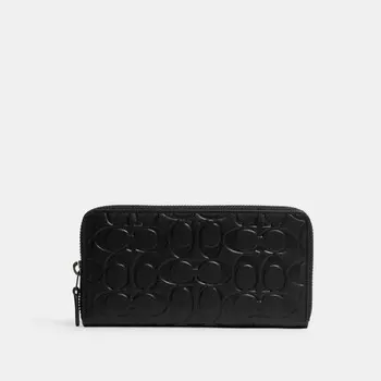 Большой кошелек COACH Accordion, металлический/черный
