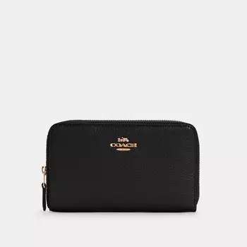 Большой кошелек COACH Medium Id Zip, золотой/черный