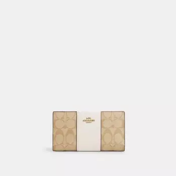 Большой кошелек COACH Slim Zip, цвет Im/Light Khaki/Chalk Lt Saddle