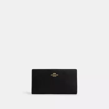 Большой кошелек COACH Slim Zip, золотой/черный