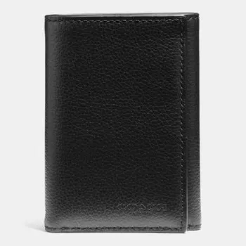 Большой кошелек COACH Trifold, черный