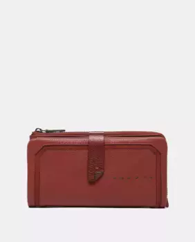 Большой кошелек из кожи и терракотовой замши Abbacino, оранжевый