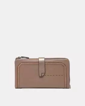 Большой кошелек из кожи и замши серо-коричневого цвета Abbacino, цвет Topo